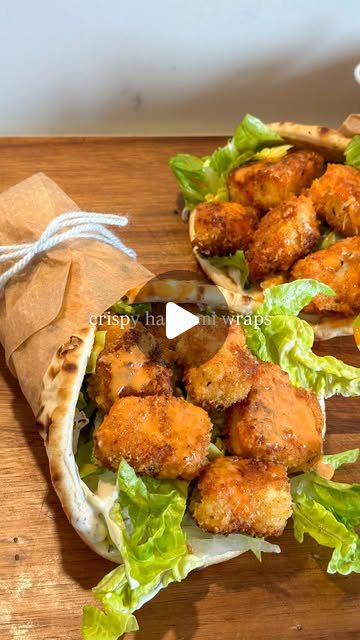 Chrupiące wrapy z halloumi i pikantnym majonezem